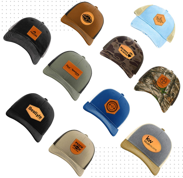 100 Pack) Custom Leather Patch Hats – Leathering