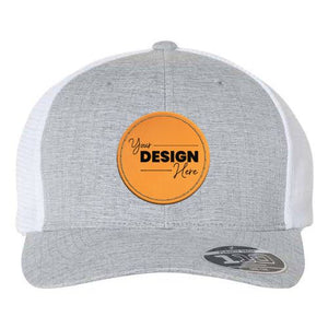 Create a Custom Leather your Patch Hat - Flexfit 110 Logo with Trucker Wholesale Kodiak