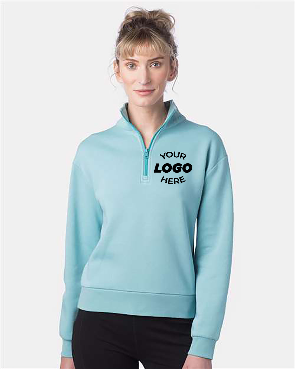 Alternative Women's Quarter Zip Pullover, Eco-Cozy Lightweight Fleece Mock  1/4 Zip
