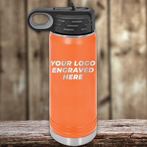 A Kodiak Coolers custom water bottle with your engraved logo, perfect for promotional materials.