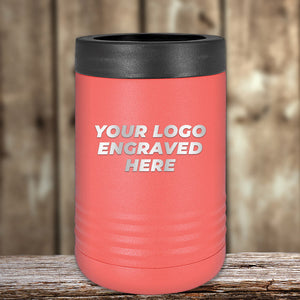 A red insulated tumbler from Kodiak Coolers sits on a wooden surface, featuring a black lid and laser-etched "Your Logo Engraved Here" text, ideal as a corporate promotional gift with no setup fees.