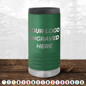 An insulated stainless steel tumbler that says your Kodiak Coolers Custom Slim Seltzer Can Holder with your Logo or Design Engraved - Special Bulk Wholesale Volume Pricing here.