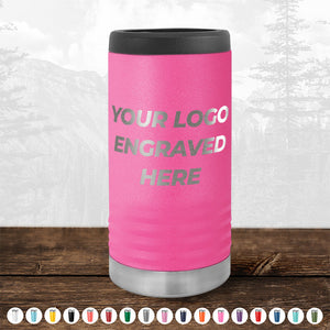 An insulated stainless steel tumbler with your Custom Slim Seltzer Can Holder with your Logo or Design Engraved - Special Bulk Wholesale Volume Pricing by Kodiak Coolers.