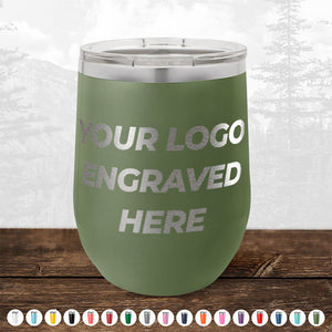 Kodiak Coolers 4th of July SALE - Engraved Custom Logo Drinkware - Front Engraved Logo Included - $250 Minimal Order with the text "Your Logo Engraved Here." Ideal for personalized mugs, this tumbler offers various color options displayed at the bottom of the image.