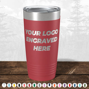 Kodiak Coolers' Custom Tumblers with Logo Engraved, featuring a red stainless steel design with "Your Logo Engraved Here" text, make an ideal corporate promotional gift. These laser etched tumblers are available in various colors and are perfect for bulk orders, with wholesale pricing options offered. Don't miss our FLASH SALE - ENDING SOON! No setup fees and fast turnaround times included.