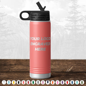 A Kodiak Coolers water bottle with a custom engraved logo.