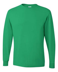 A JERZEES Midweight Dri-Power Long Sleeve 50/50 T-Shirt.