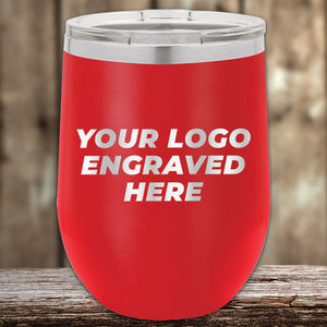 Red Kodiak Coolers insulated tumbler with a customizable engraving area showcased on a wooden surface.